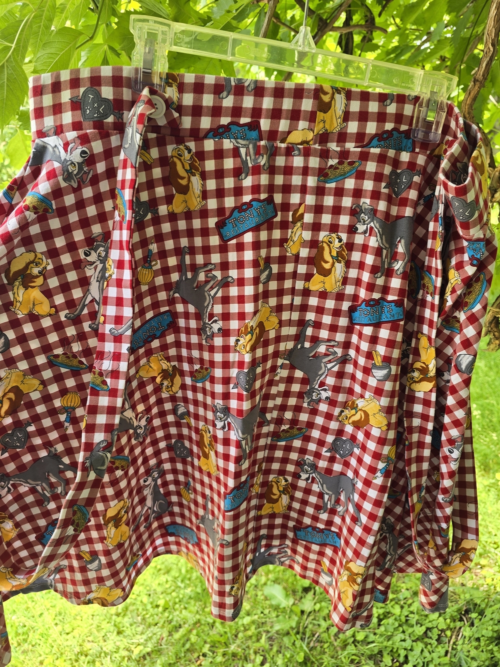 Disney Lady And The Tramp Tony's AOP Red Gingham Skirt With Suspenders